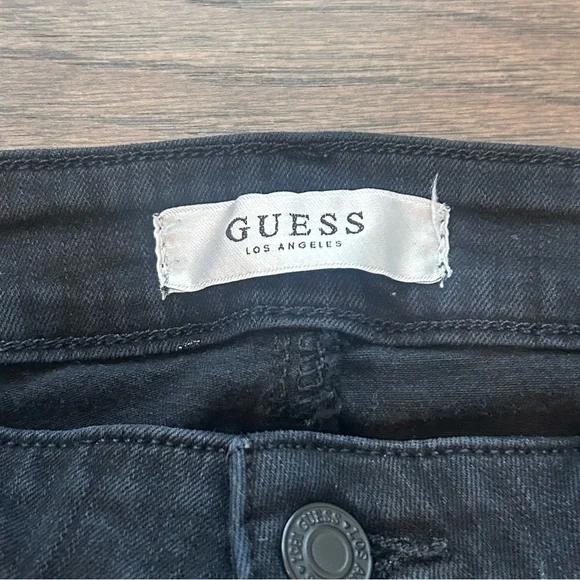 Guess Sexy Curve Distressed Skinny Black Jeans. 27 - Picture 3 of 7